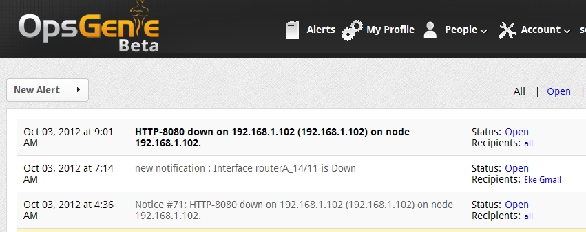 OpenNMS Opsgenie alerts