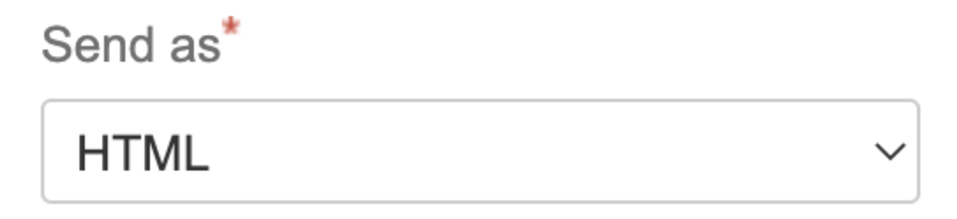 Set send as  HTML