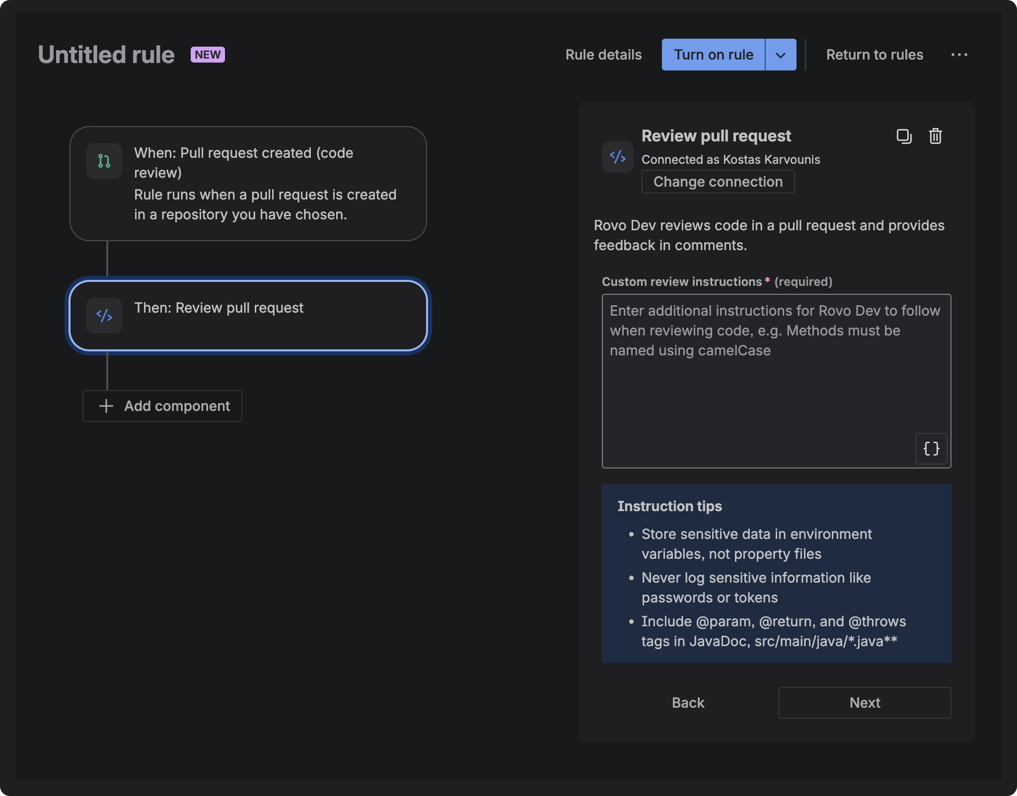 Rovo Dev review pull request action