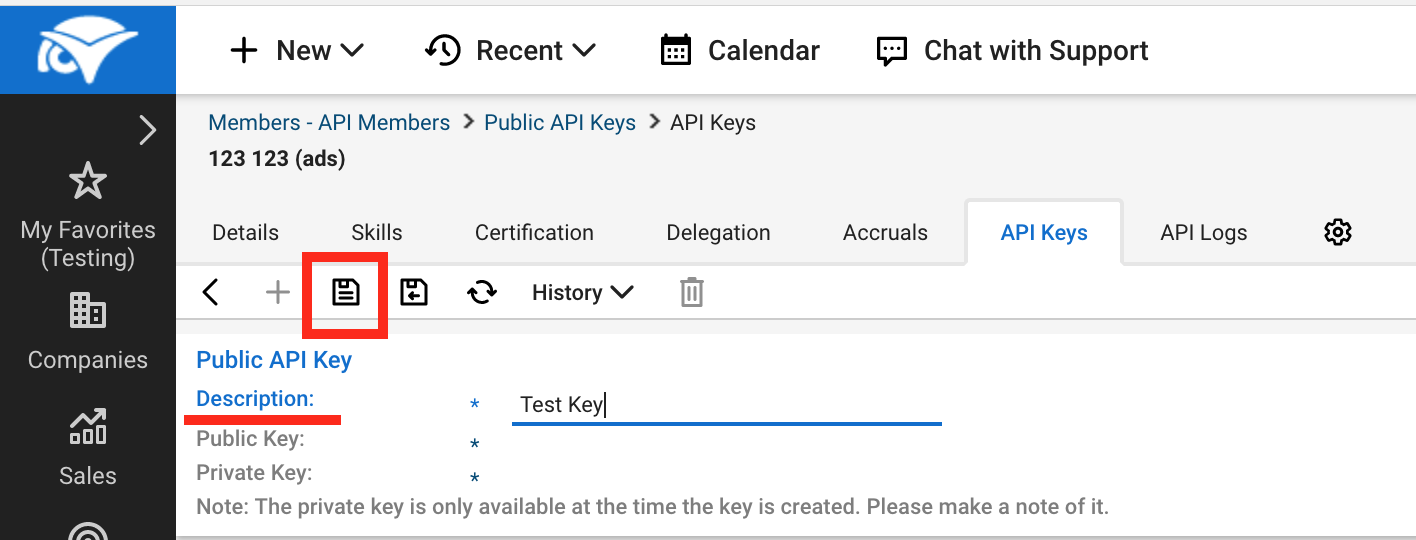 ConnectWise Manage API key description