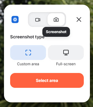 The screenshot tab on the Loom for Windows desktop app