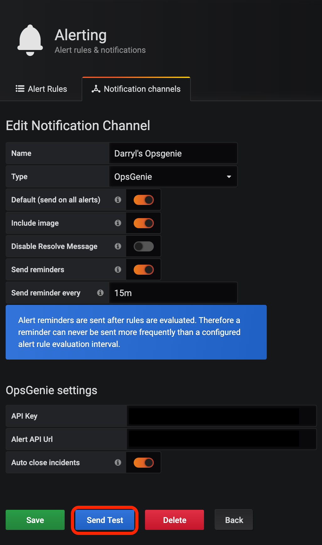 Grafana alerting