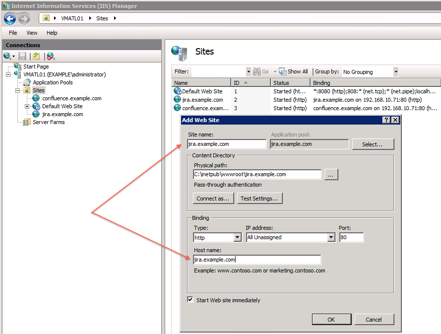 Sites on IIS