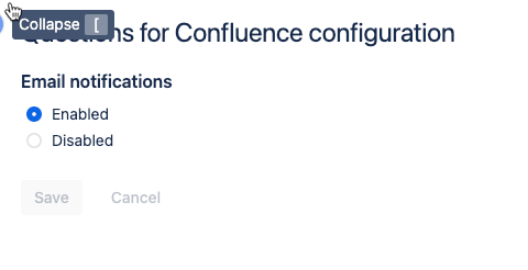 Questions for Confluence のメール通知を有効にするための設定