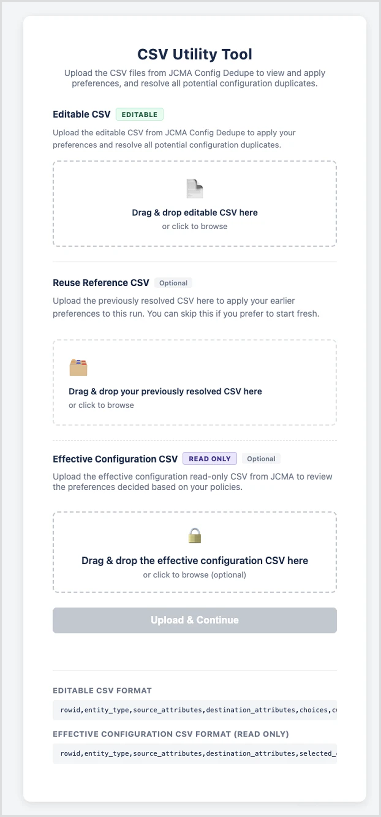 CSV utility tool homepage
