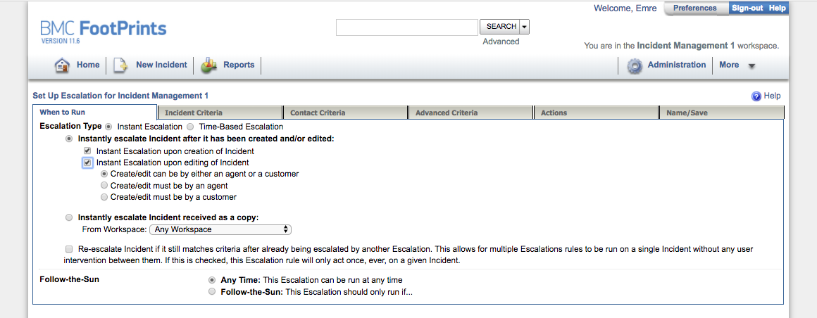 BMC FootPrints Escalation