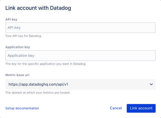 Datadog リンク アカウントの例