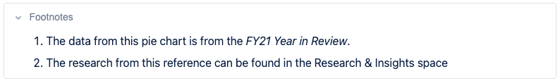 Shows the expand element used for footnotes that a reader can expand to see the details for the page's two footnotes