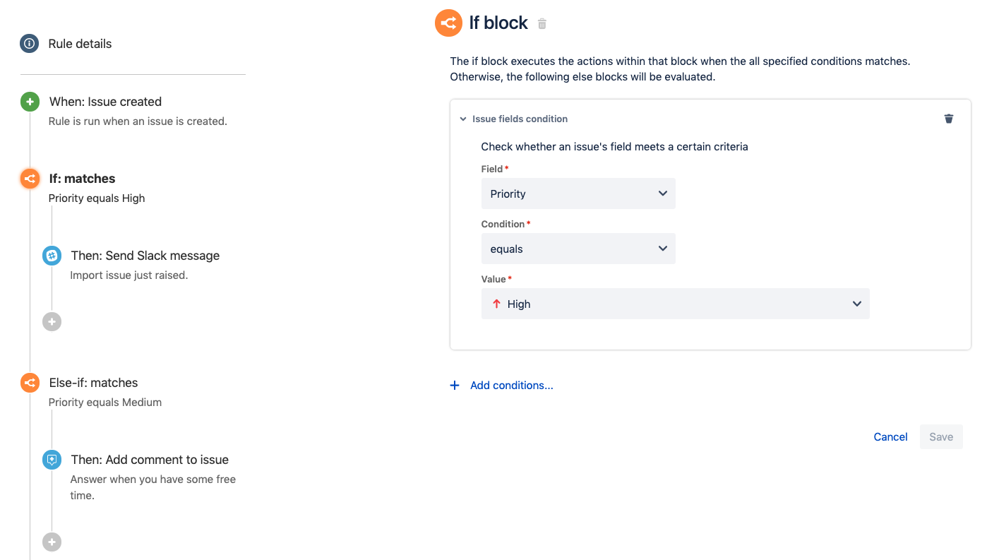 自動化の条件 Jira Service Management Cloud アトラシアン サポート