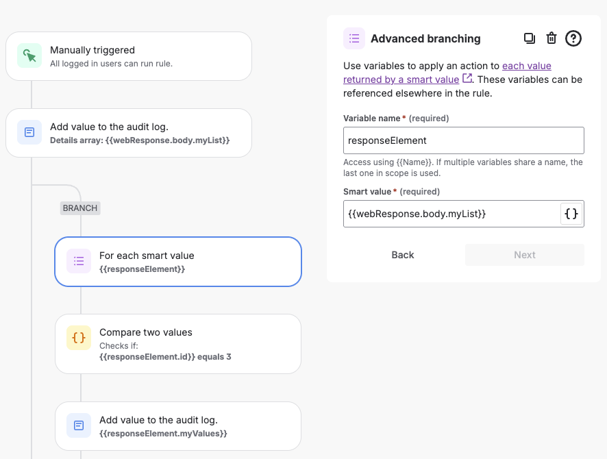 The Advanced branching component in Jira Automation