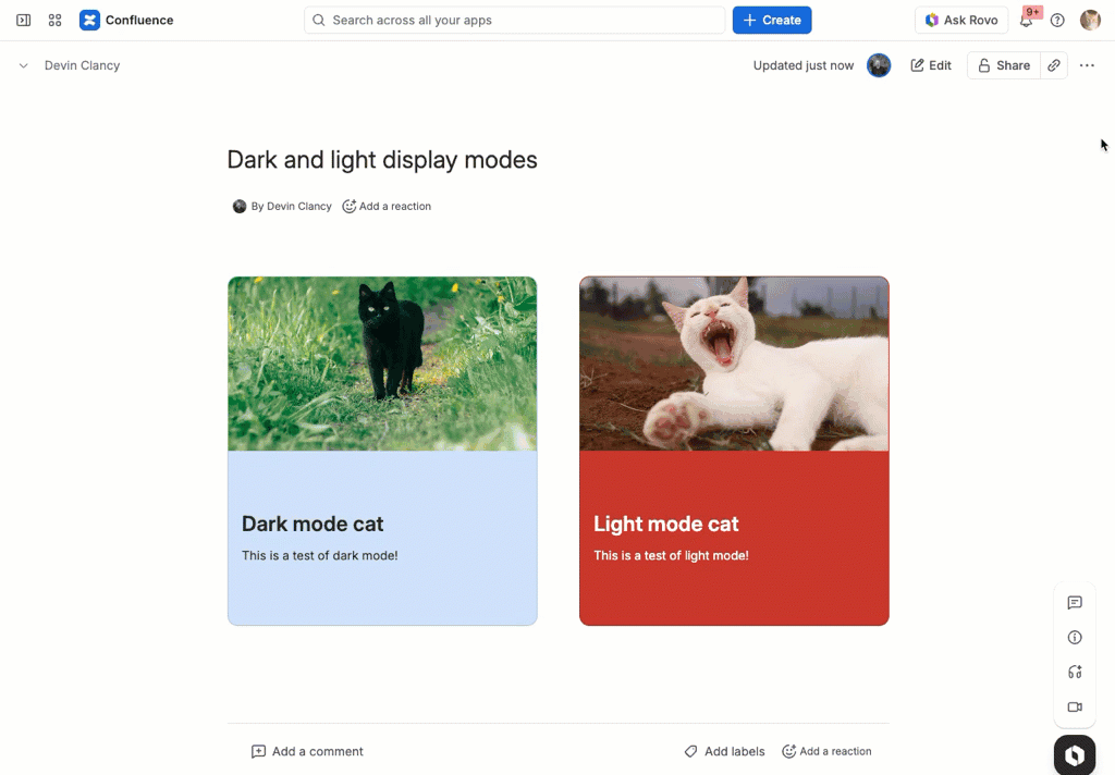 ユーザーは自分のプロファイルを選択し、テーマをライトからダークに変更します。
