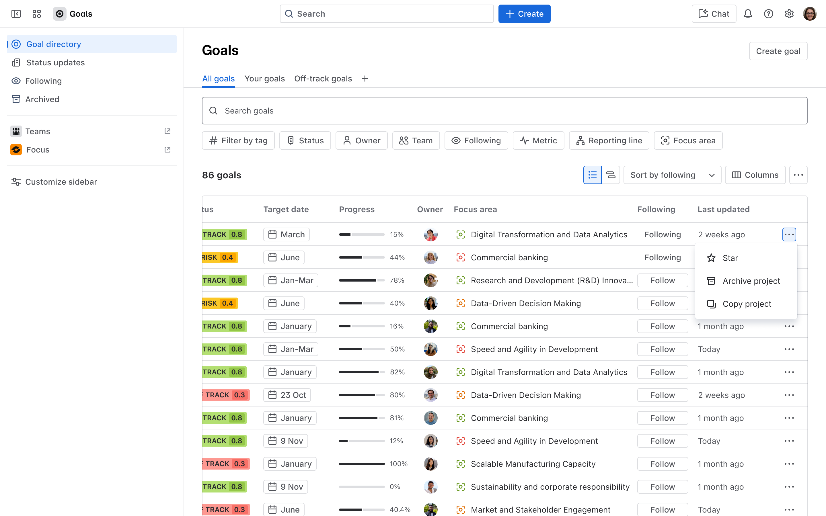 Screenshot of how to star a goal