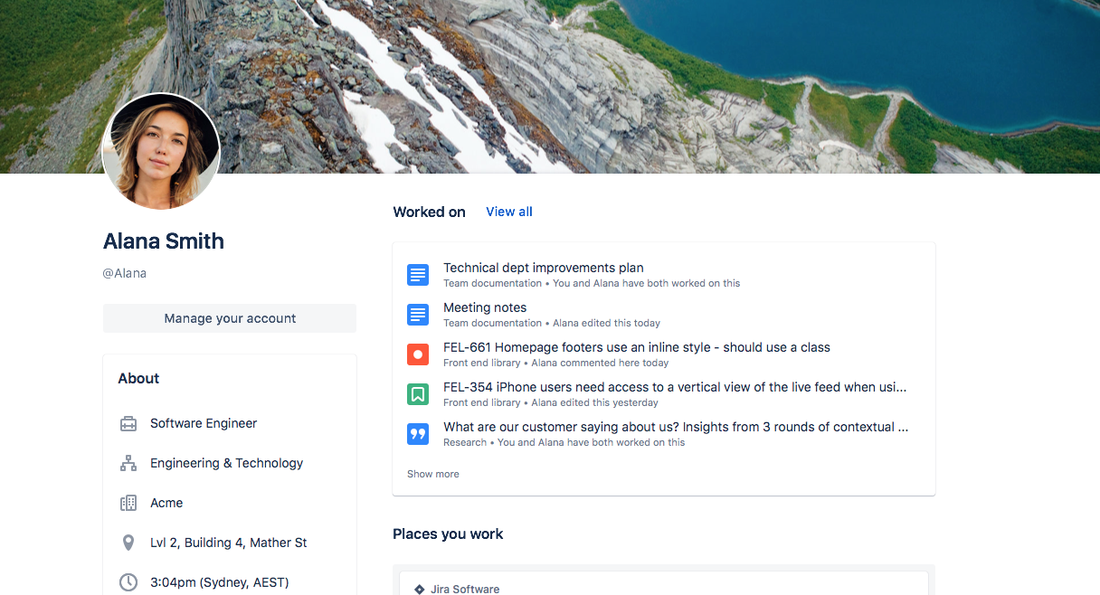 Manage your personal profile | Atlassian Support