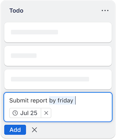 Add a relative date to your card title and Trello will set an actual due date.