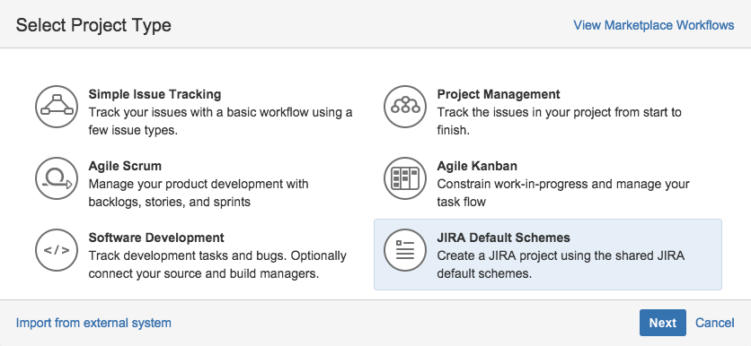 A screenshot showing where the jira project for integration is created.