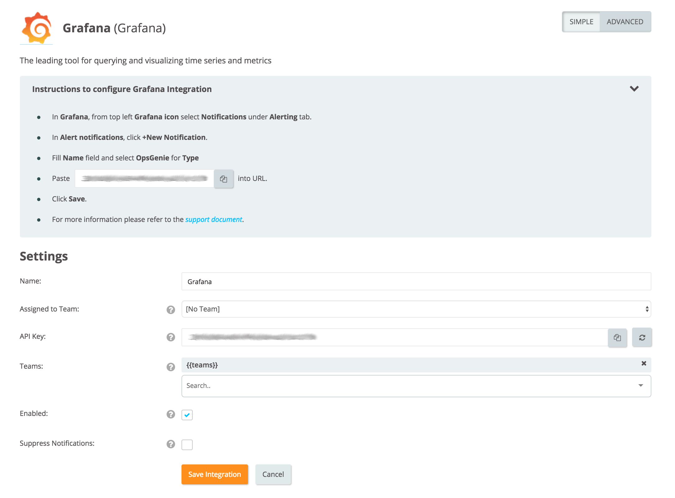 Grafana integration