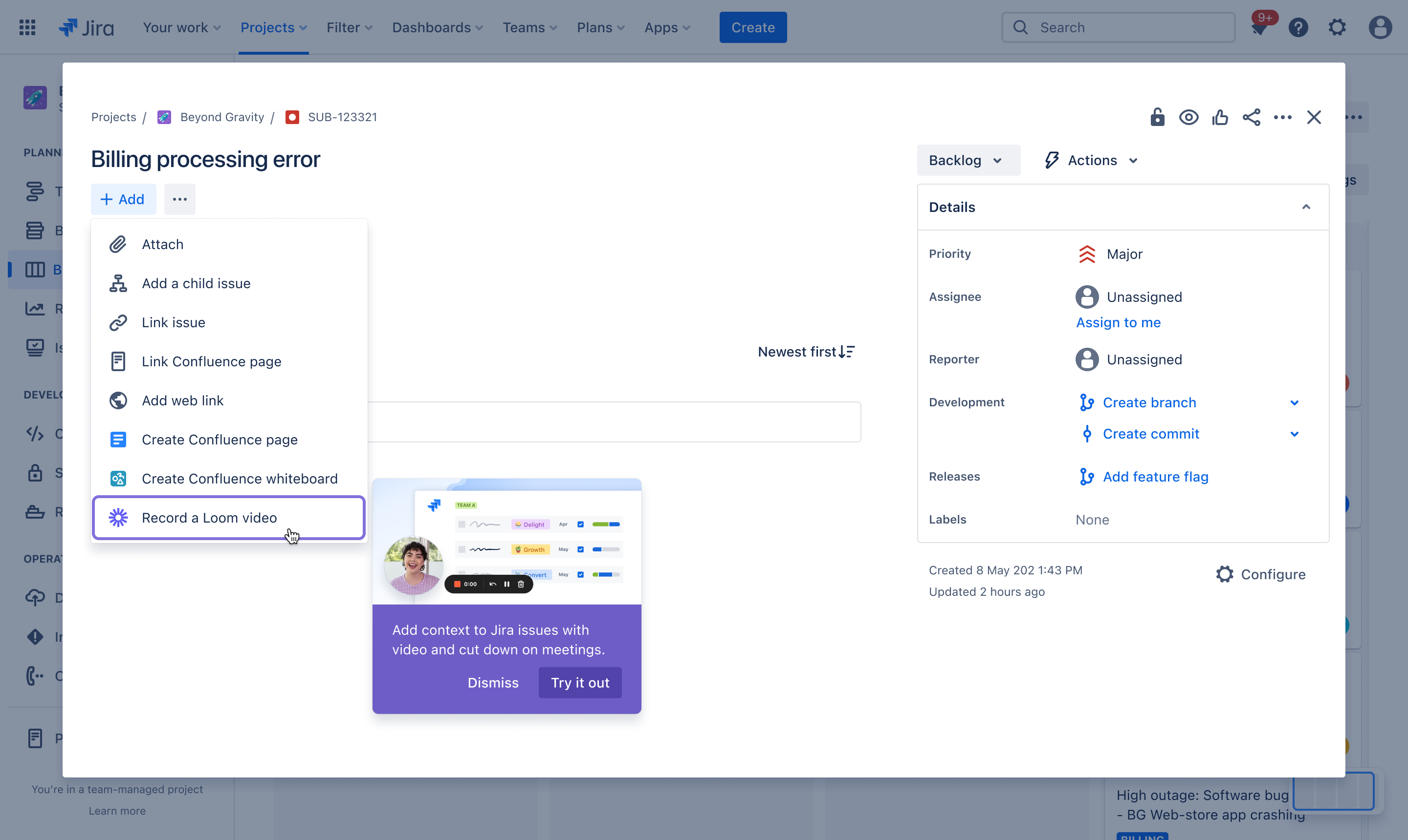 Add Loom video to Jira issue view