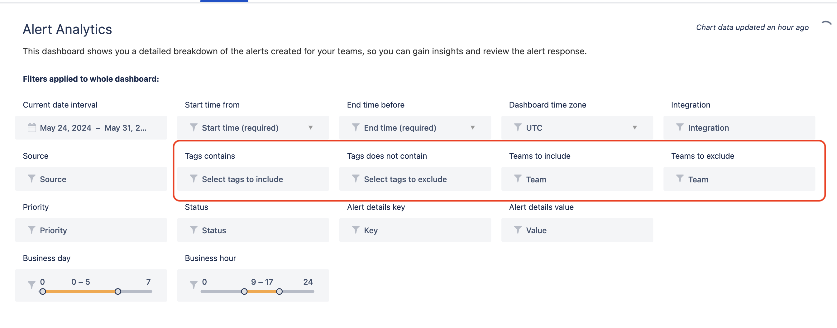 Filtering by tags and teams