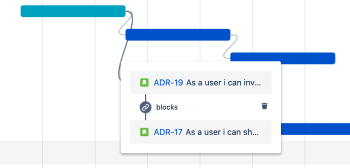 Advanced Roadmaps for Jira Software Cloud のタイムラインから特定の依存関係を表示する