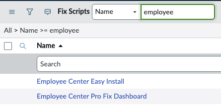 Screenshot of Employee Scripts