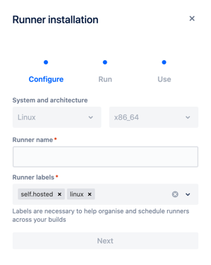 runner installation dialog