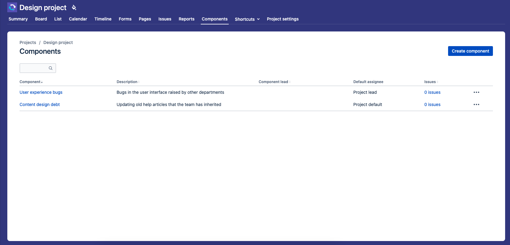 View a project's components | Jira Work Management Cloud | Atlassian ...