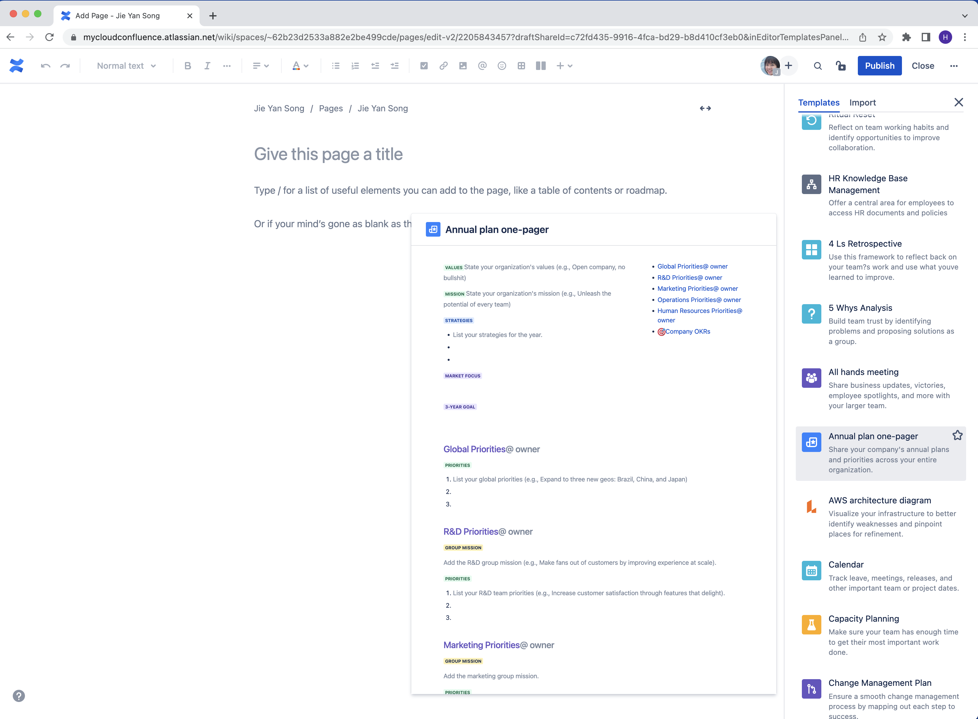 Create, edit, and publish a page Confluence Cloud Atlassian Support