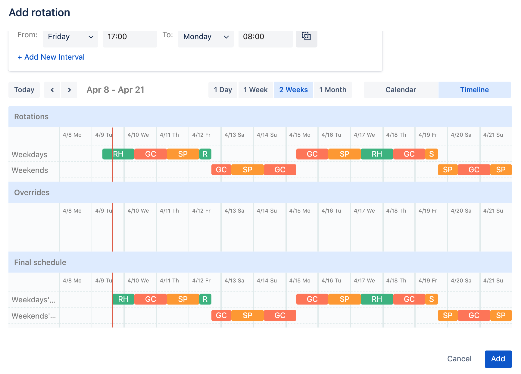 On Call Rotation Template