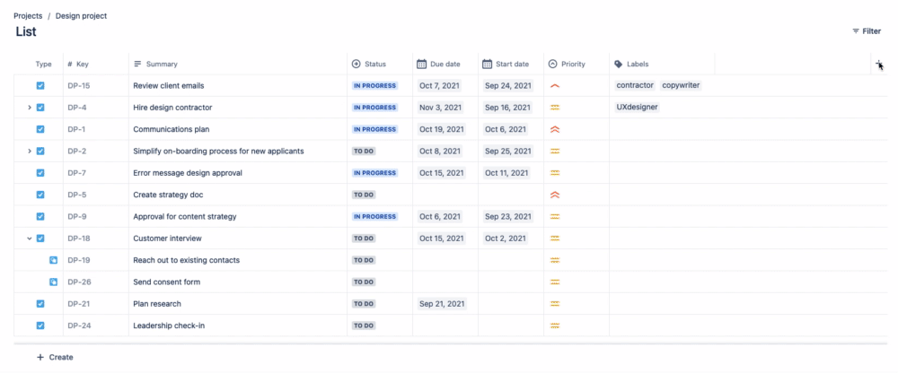 Customize your list by adding or removing fields | Jira Work Management  Cloud | Atlassian Support