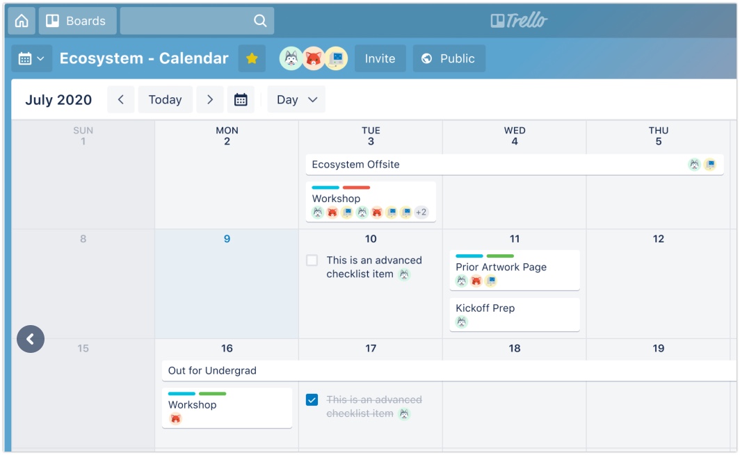 Calendar View Trello Atlassian Support