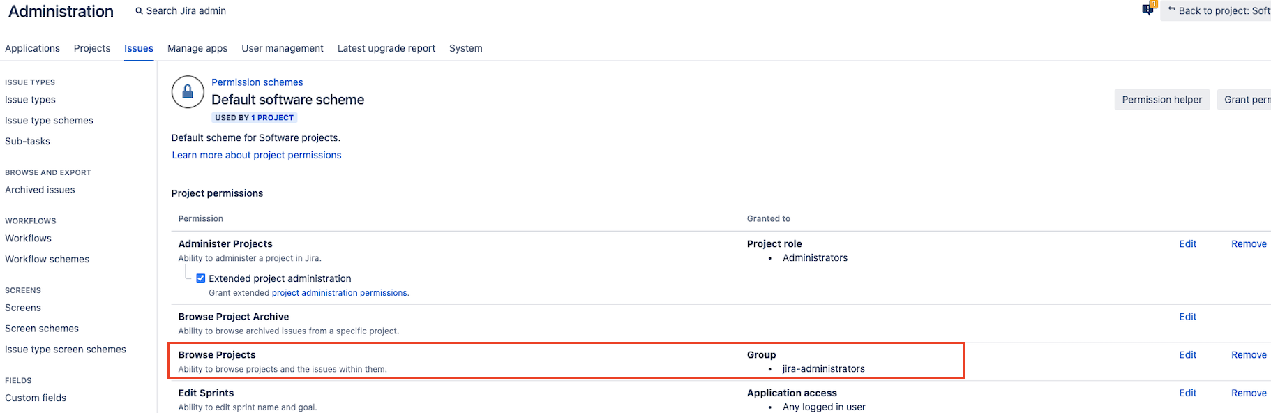 Permission Scheme