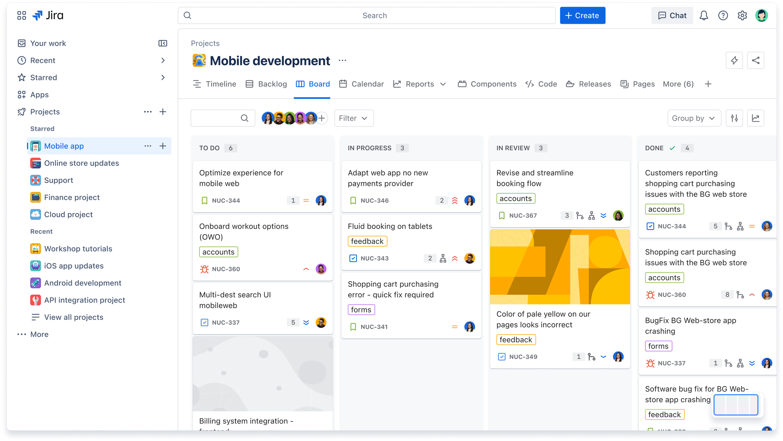 Jira's new navigation with projects