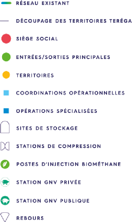 Légende de la carte réseau