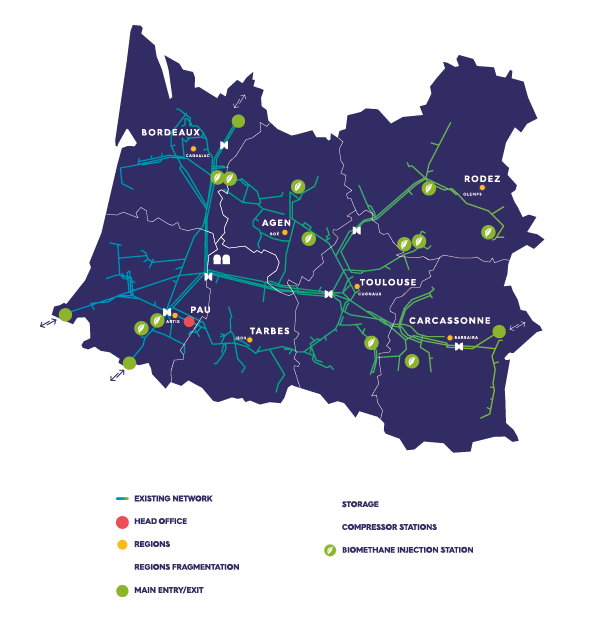 Terega network for biomethane producers