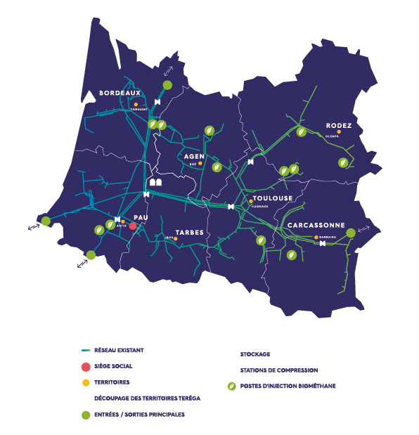Réseau Teréga pour les producteurs de Biométhane