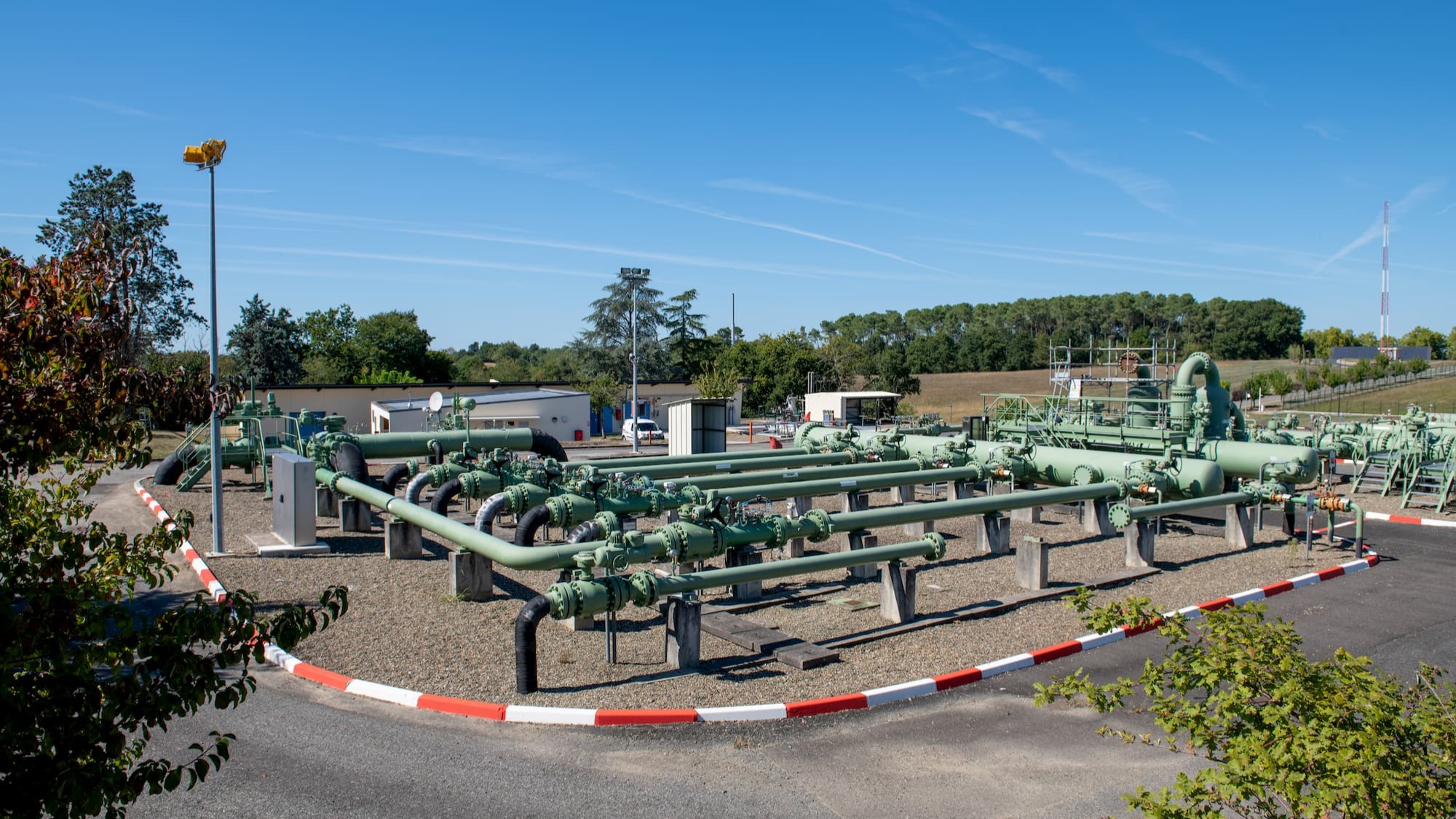 Poste de sectionnement sur le site de stockage de gaz de Lussagnet