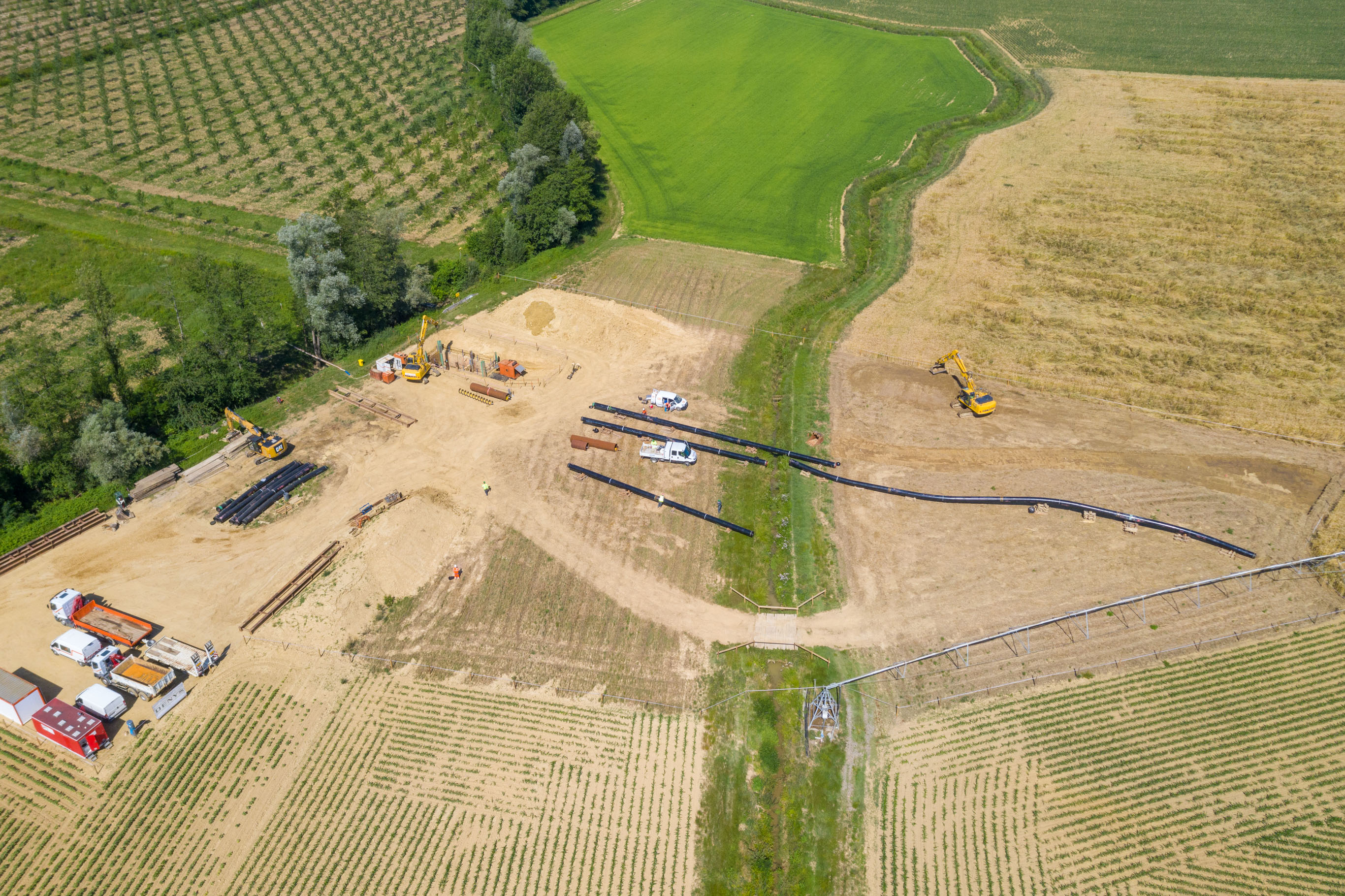 Chantier de transport de gaz Lacq Lussagnet