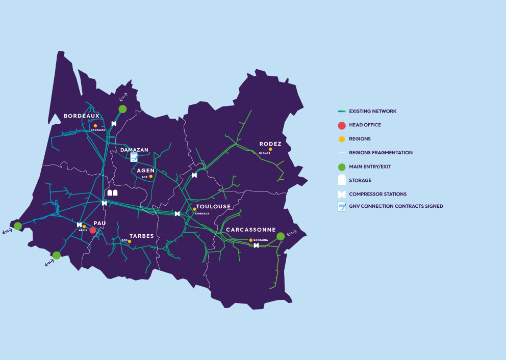 Terega network for biomethane producers
