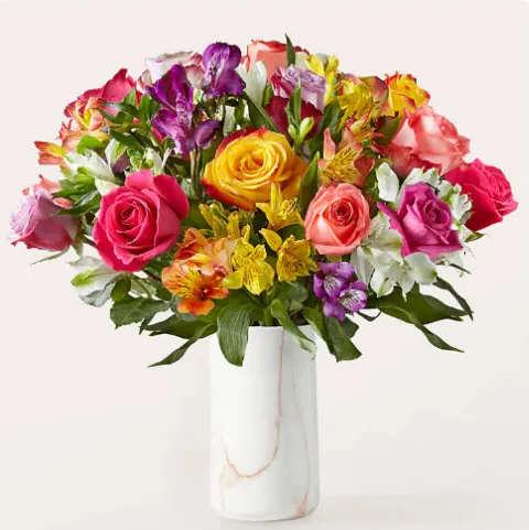 Smiles & Sunshine Bouquet with Marble Vase