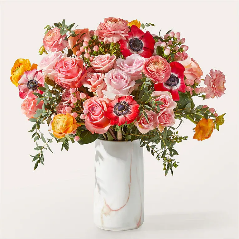 Weekends in the Hamptons Bouquet with Marble Vase