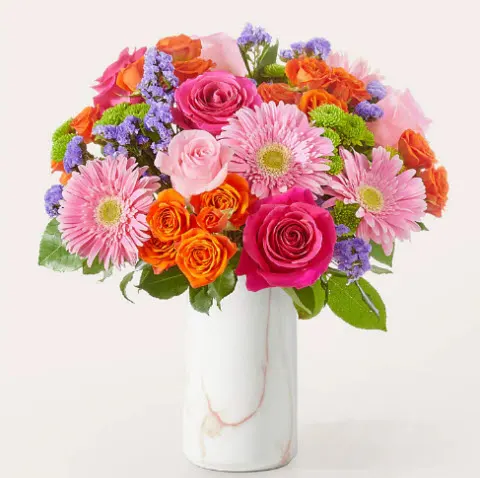 Shortcake Bouquet with Marble Vase