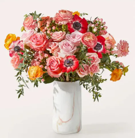 Weekends in the Hamptons Bouquet with Marble Vase
