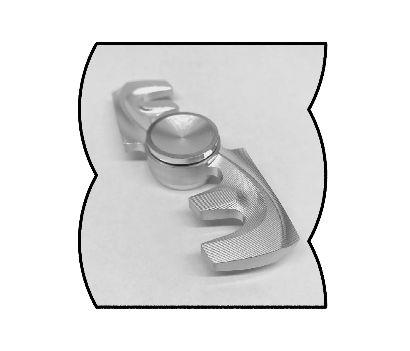 Aluminum Double "F" Fidget Toy Spinner by Rapid Prototype Machining Swag Shop