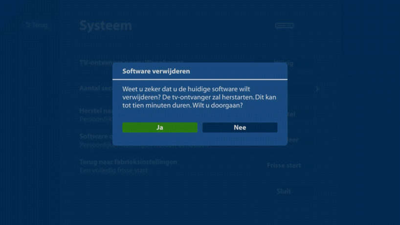 Scherm 'Software verwijderen