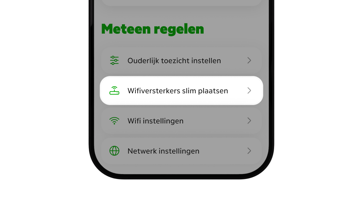De MijnKPN app op de homepagina bij Meteen regelen staat onderin Wifiverstekers slim plaatsen