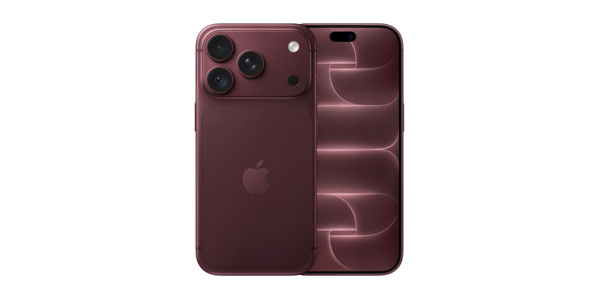 De voor en achterkant van de iPhone 18 Pro in het donkerrood