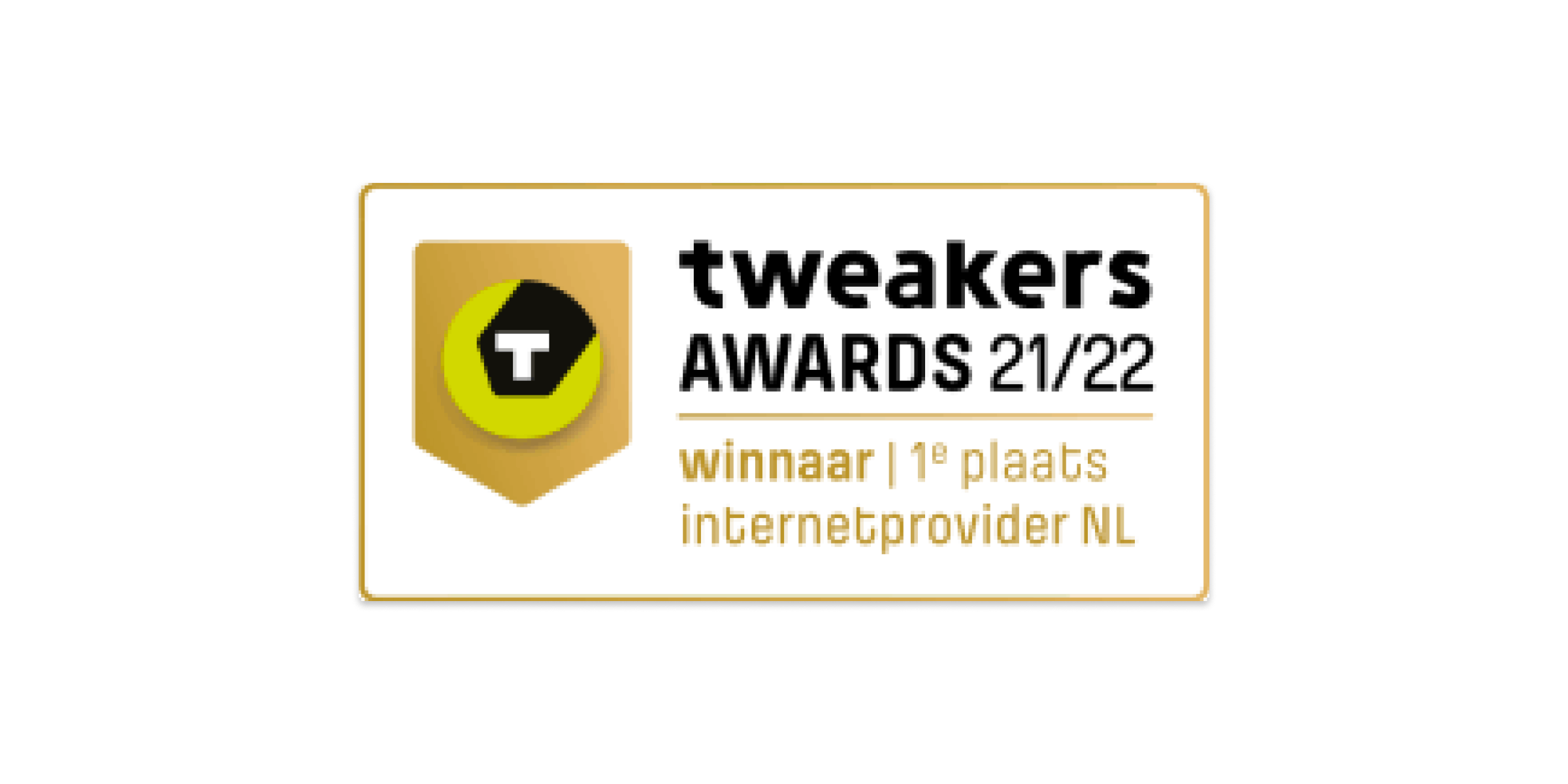 Tweakers awards 21/22 winnaar 1e plaats internetprovider NL