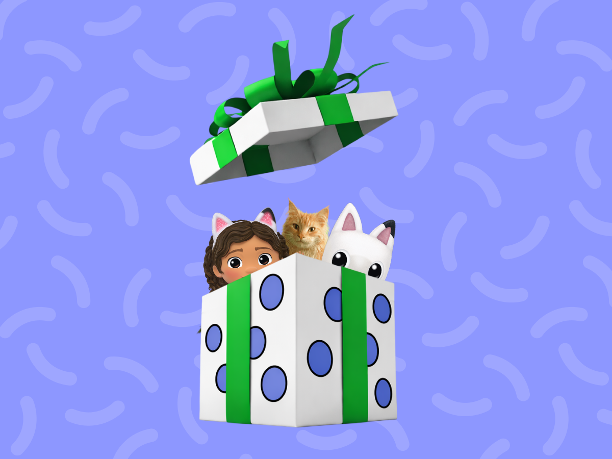 Afbeelding van Gabby in een open cadeau'tje