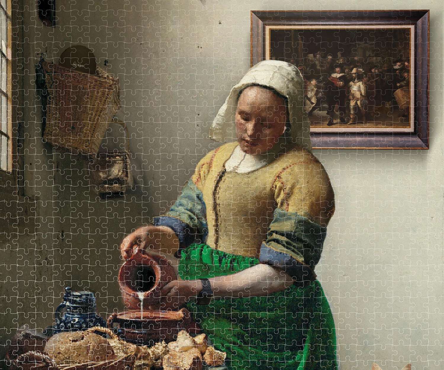 Het schilderij 'Het melkmeisje' 