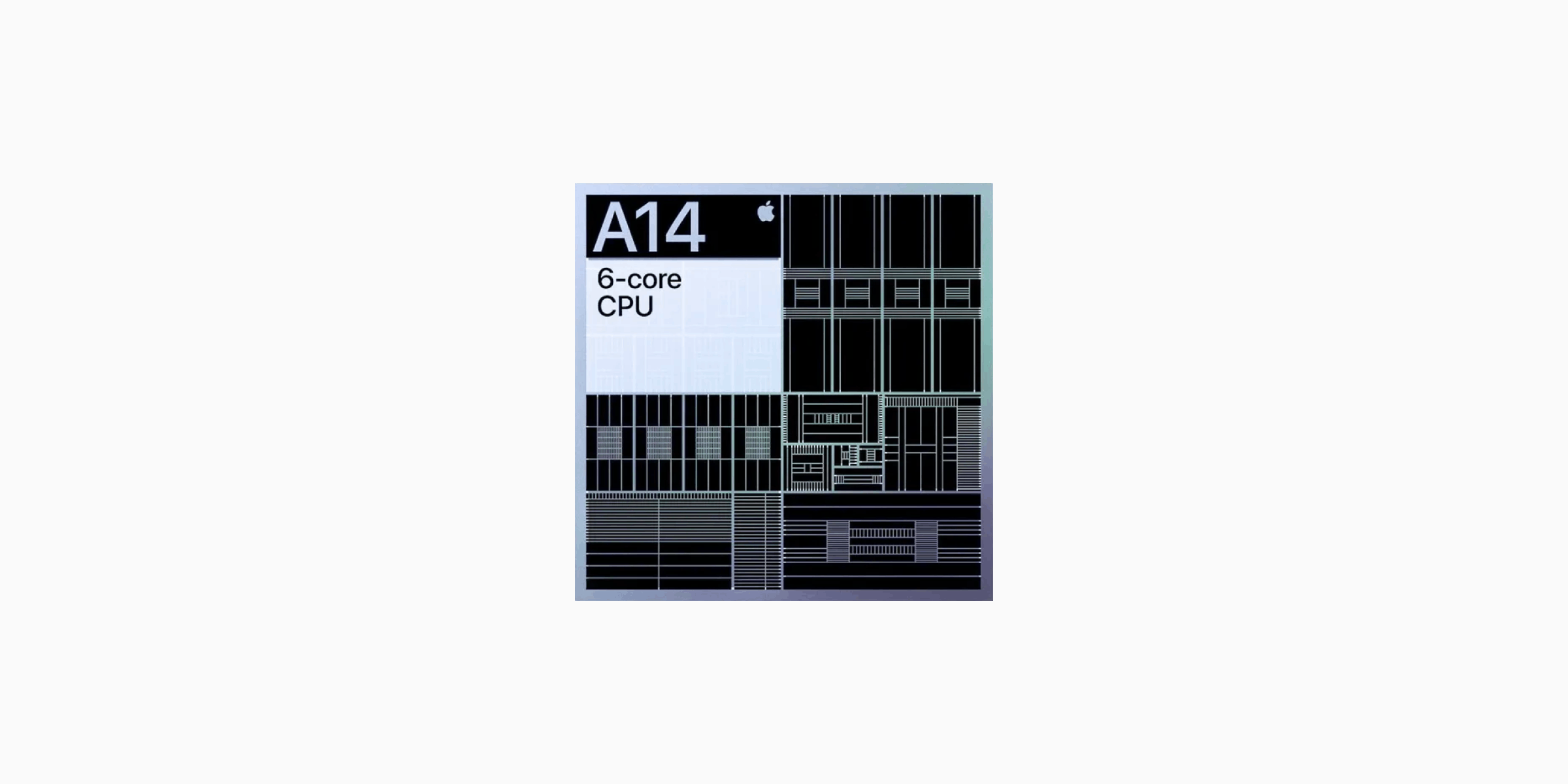 Een weergaven van de A14 Bionic chip